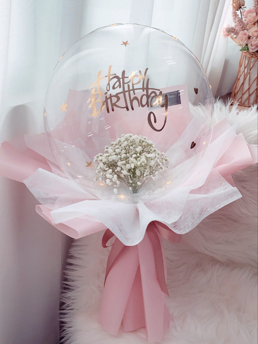 baby breath balloon bouquet