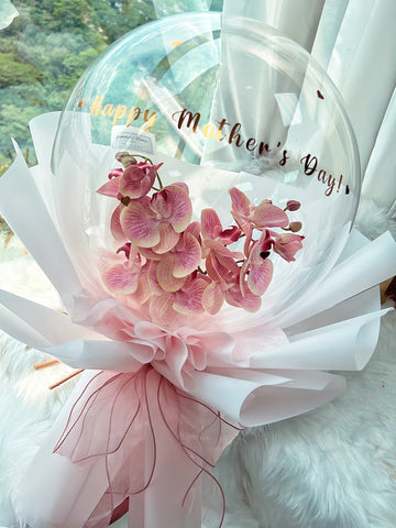 Faux Orchid Balloon Bouquet [ Premium ]