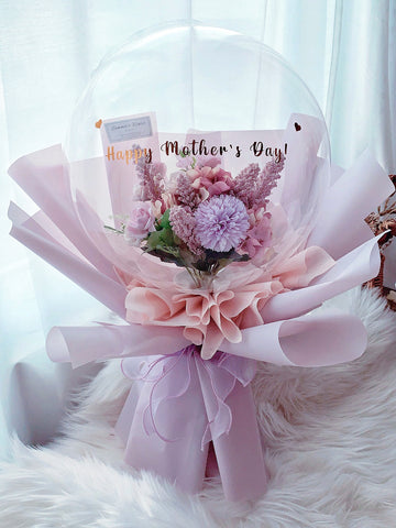 Baby Breath Flower Balloon Bouquet.