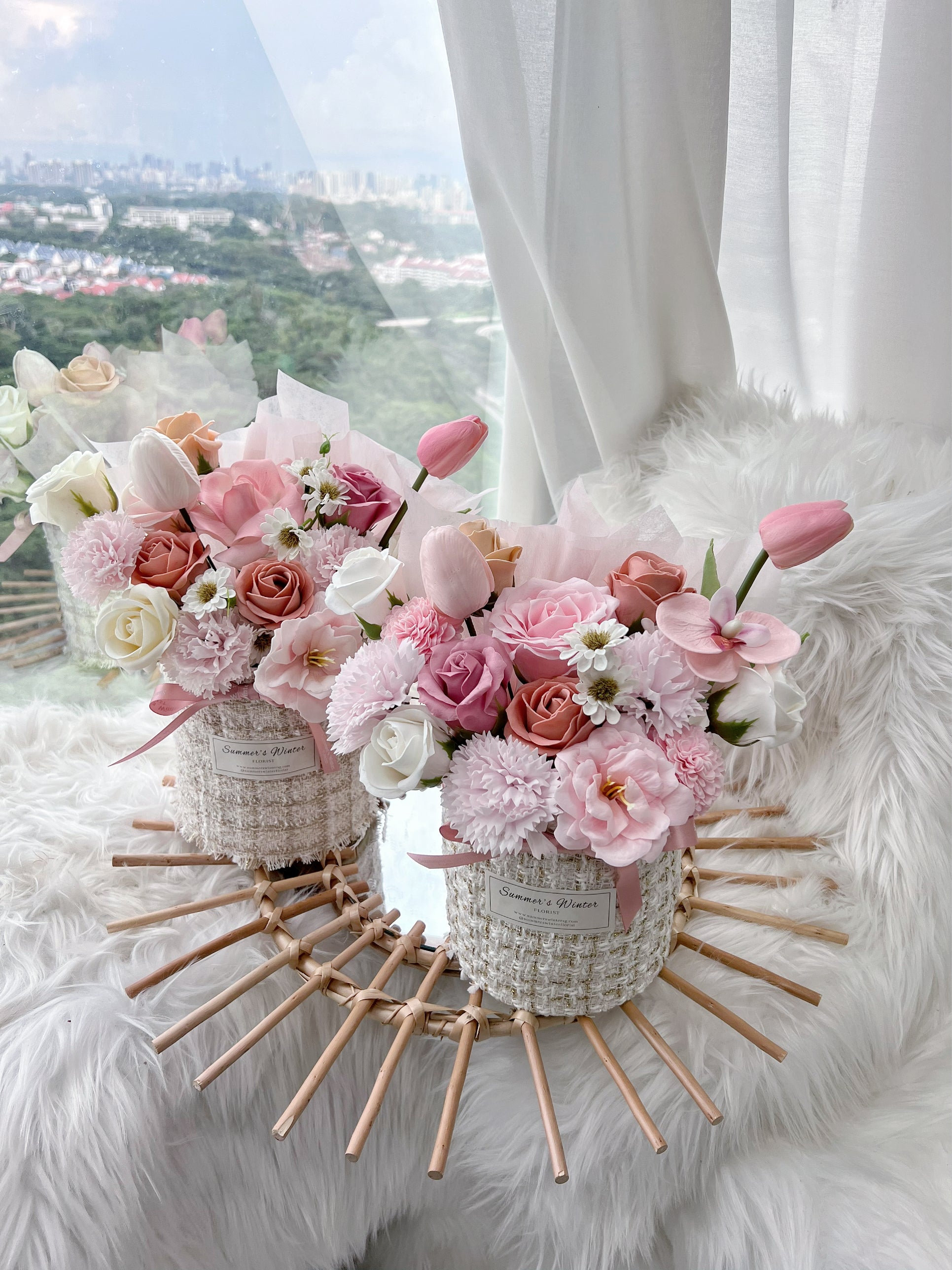 Box of Tweed ( Soap Flowers ) Bouquet