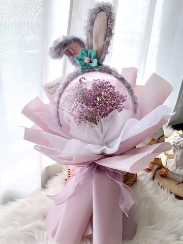 Stella lou Bunny ears baby breath bouquet