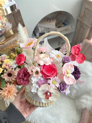 Flower Basket ( soap flowers )
