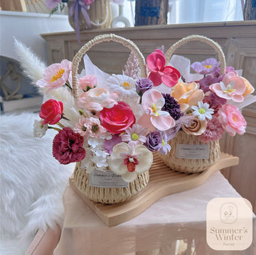 Flower Basket ( Premium Soap Flowers )