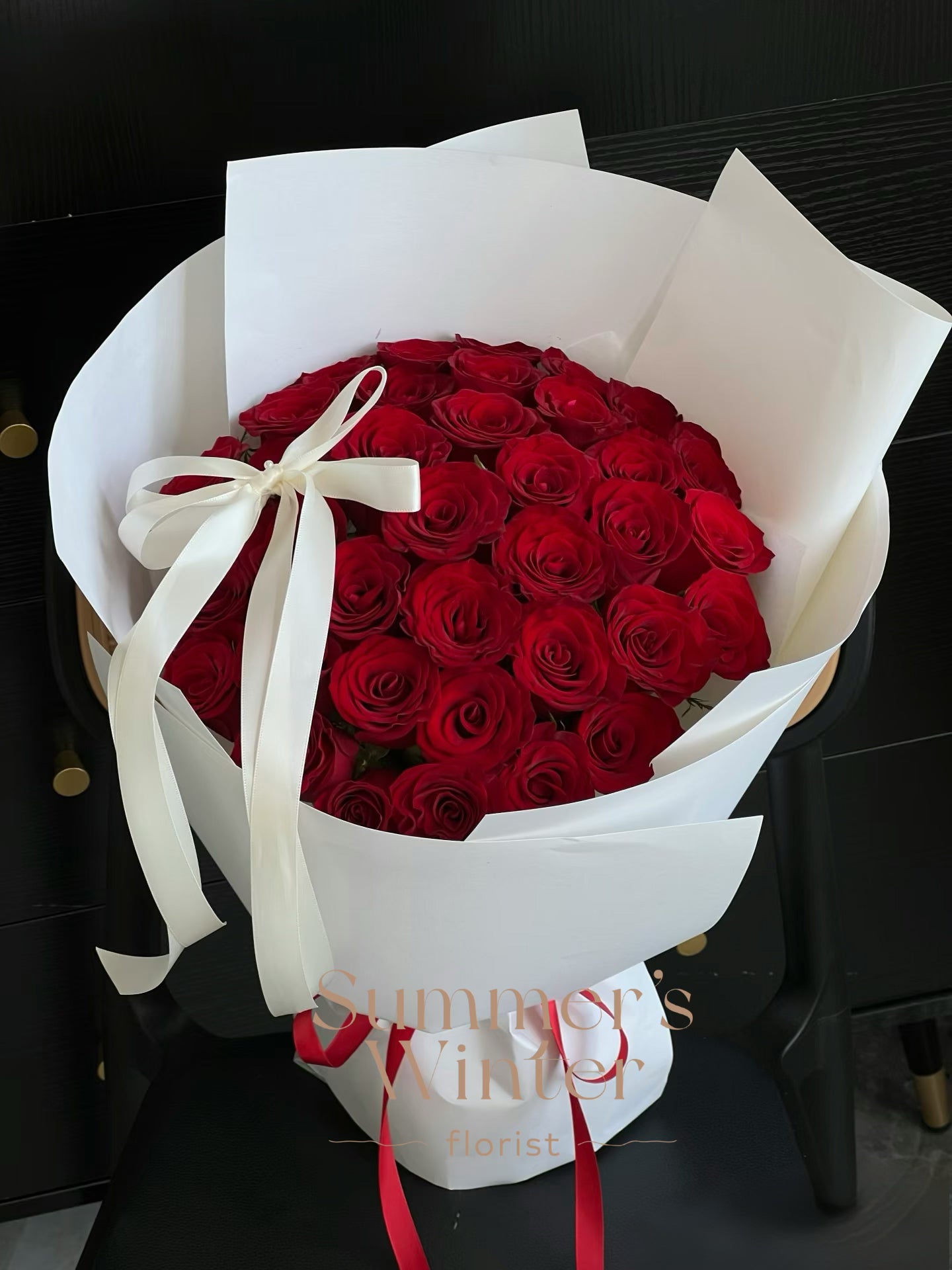Crimson Elegance | 38 Red Roses Bouquet Singapore