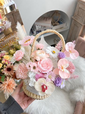 Flower Basket ( Premium Soap Flowers )