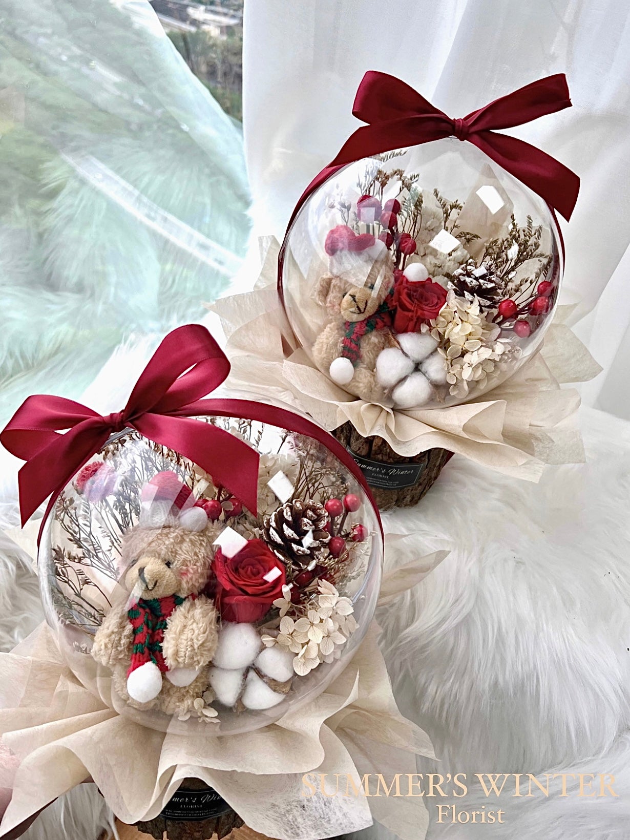 Berry Christmas Crystal Ball Bouquet 