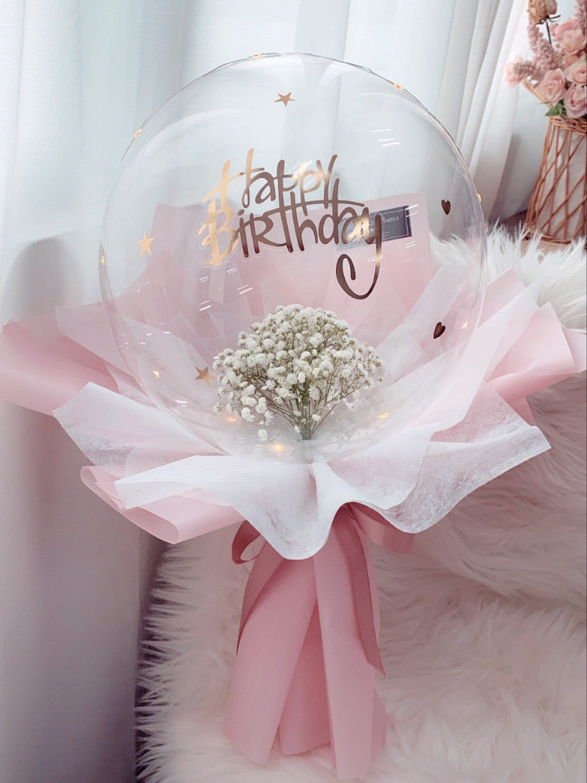 baby breath balloon bouquet 