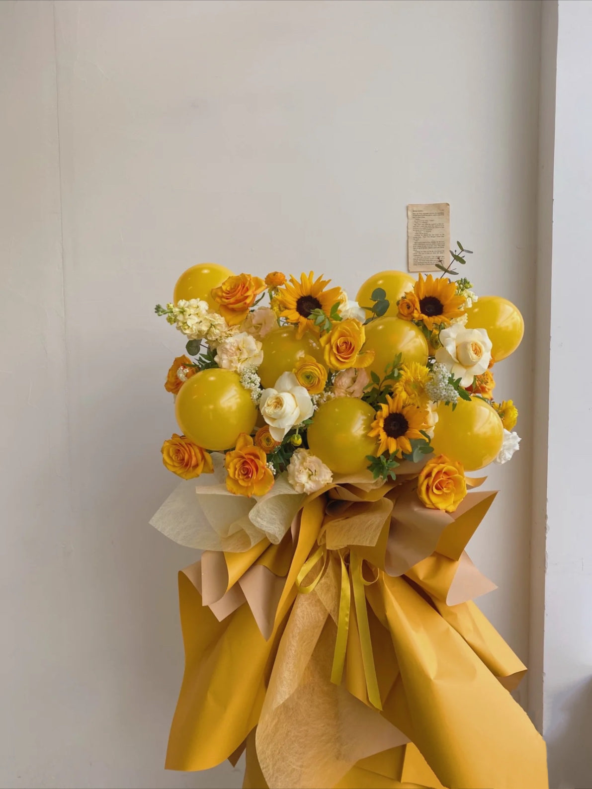 Yellow Fresh Flower Stand Bouquet 