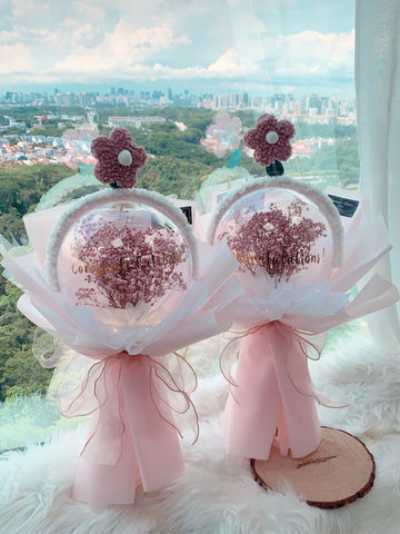 Pink Baby’s Breath Crystal Ball [ Preserved ]