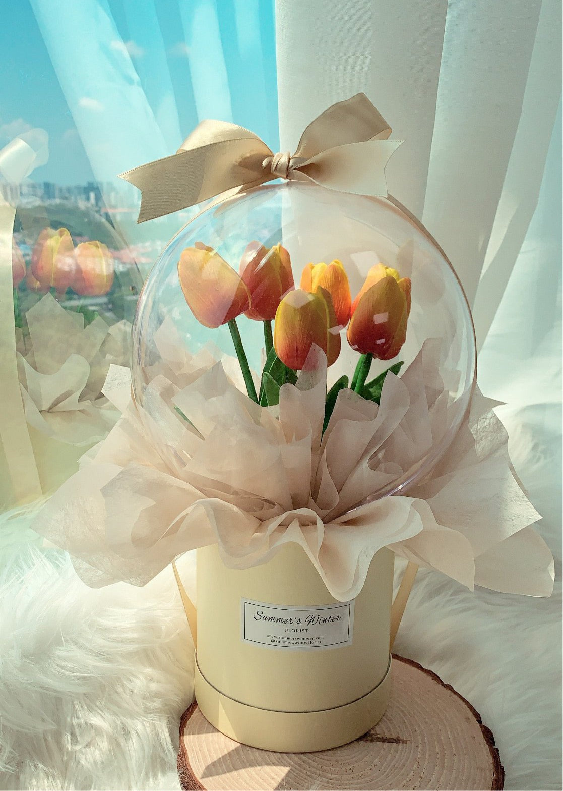 Faux Tulips Crystal Ball | Faux Flowers SG